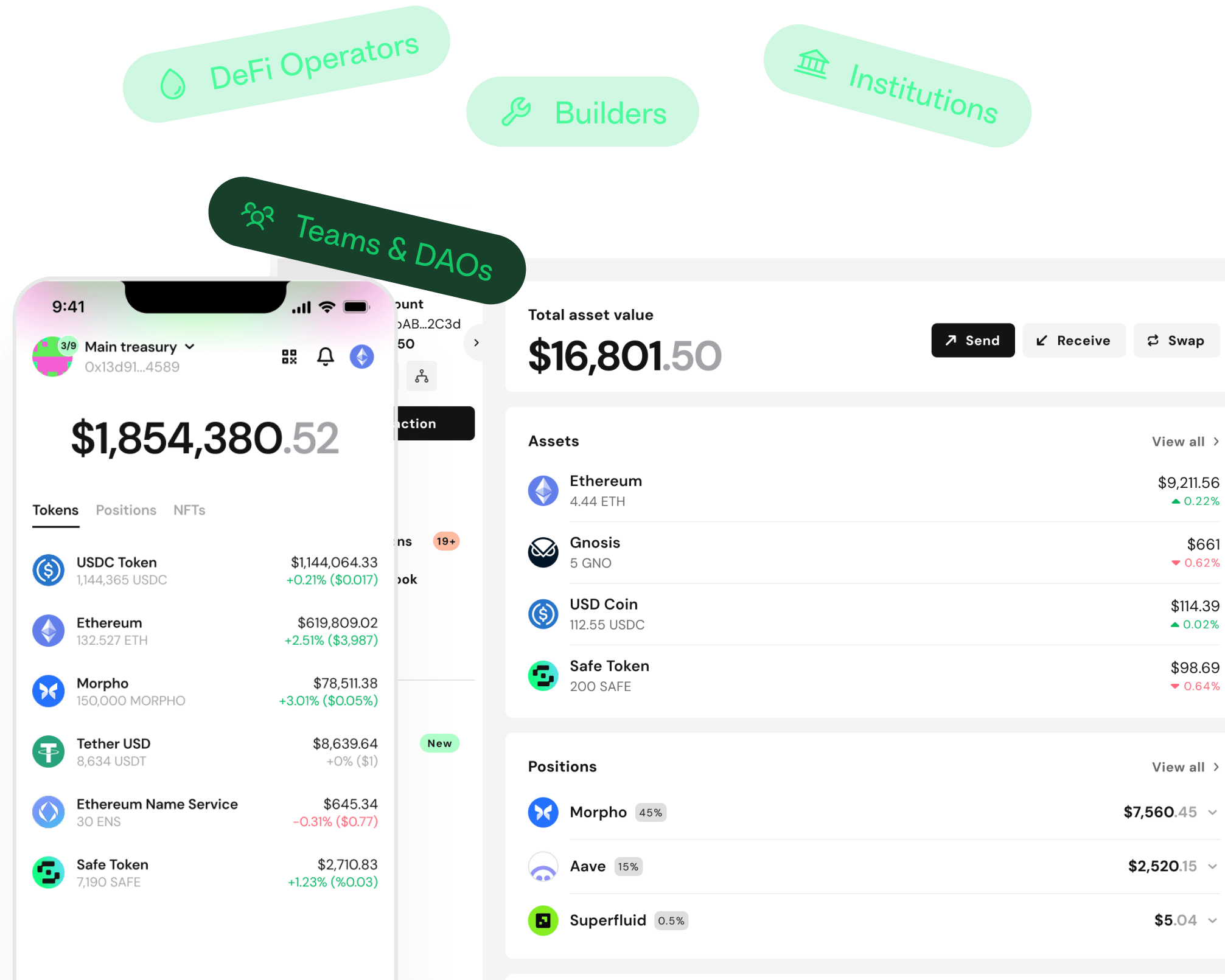 Safe interface mockup